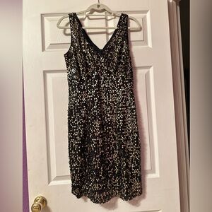 AB Studio black and gold sequined dress. beautiful condition!